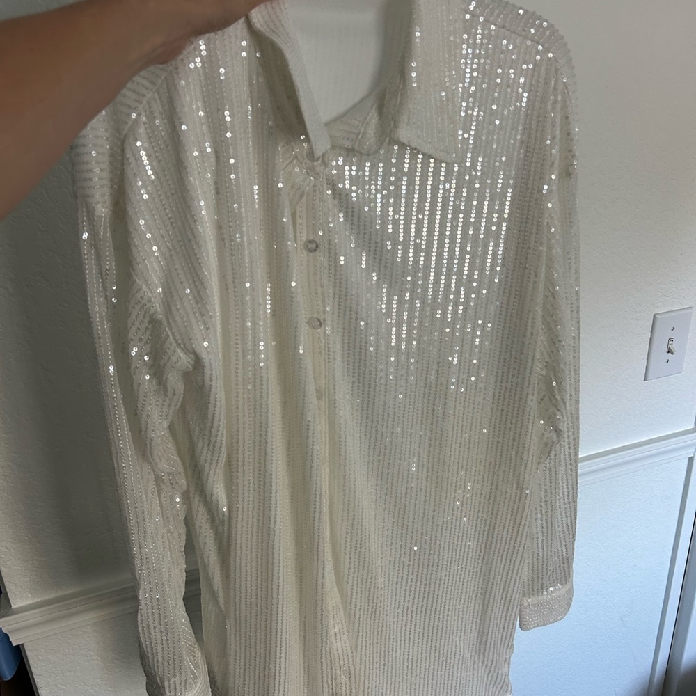 Sequin Long Sleeve Shirt